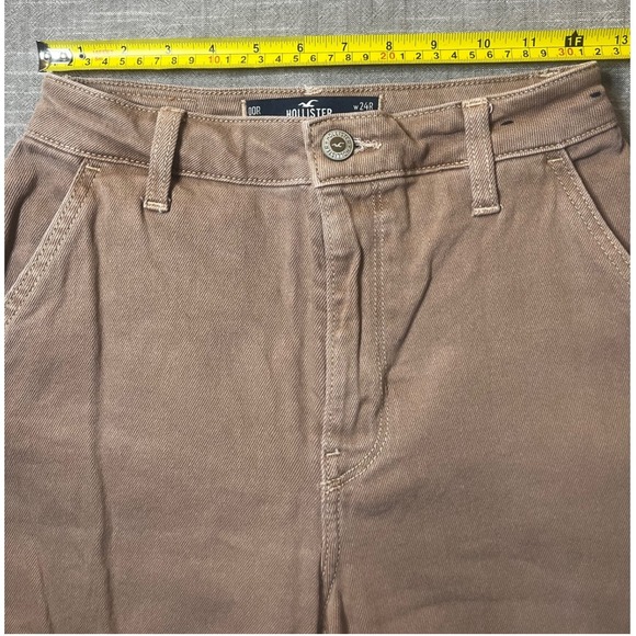 Hollister Ultra High-Rise Dad Jean Brown Cargo Straight Leg Pants W24R 00R - Picture 5 of 9